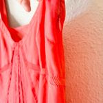 BCBGMAXAZRIA  Peach Orange 100% Silk Midi Slip Dress Size 12 Photo 5