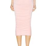 SER.O.YA Julia Midi Skirt in Powder Pink Small New Womens Stretchy Ruched Photo 2
