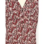 Soho New York & Company Women's Floral Split V-neck 3-Button Blouse Red Medium Photo 2