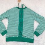 Halogen Green/white Stripes Lace Lace up Back Long Sleeve Tee size Small Photo 11