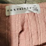 Retrology Pink Ribbed Knit Oversized Batwing Dolman Sleeve Top Women 2X Photo 9