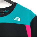 The North Face NWT Ws Short Sleeve Graphic Crew Sweatshirt Black Pink Teal S Photo 2