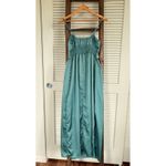 Slip Dress Green Midi Dress with Slit Size S Photo 1