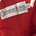 vtg Cameron Blake Dress Womens 10 Red Beaded Evening Gown Formal Prom Strapless Photo 13