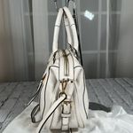 Michael Kors Julia Large Leather Satchel Cream Off White Gold Shoulder Bag Photo 15