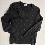 Kate Spade Steal The Spotlight Black Glitter Dot Bow Sweatshirt Medium MSRP $178 Photo 2