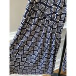 Cato Navy White Geometric Print Bell Bottom Pants Size S Stretch Flare Boho Photo 10