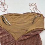 Miss Circle The Glint Rose Gold Ruched Chiffon Long Maxi Dress Pink Photo 5