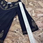 Joseph A  Black Knit Beaded Embellished Top Gold Embroidery Medium Vintage Y2K Photo 5