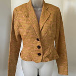 Vintage James Coviello Tweed Peplum Blazer Brown Pink Sz 6 Preppy Academia Twee Photo 0