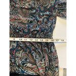 Talbots  Teal Paisley Stretch Shirred Blouson‎ Midi Dress Size L Large Classic Photo 11