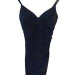 Dear Moon HOCO Dress Womens Size 3 Blue Shimmer Sleeveless Mini Rouched Side Photo 0