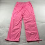 Aerie  Neon Pink Lightweight Canvas Pull On Wide Leg Cargo Pant M Photo 4