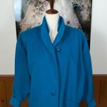 Beautiful Vintage 1980s Portrait Wool Coat! Blue Size 10 Photo 2