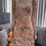 🌸AMTIOUS bustier floral dress ✨ Orange Size M Photo 3