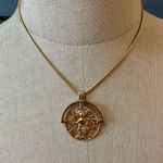 Gold Plated Brass Ancient Coin Medallion necklace Photo 1