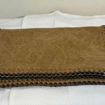 Women's Tan Clutch Bag with Silver Chain Detail Photo 0