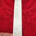 Fabletics  Womens Red Long Sleeve Seamless Laser Cut Lace Crop Top Size Large Photo 5