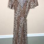 Seven Wonders Women’s Leopard Print Wrap Maxi Dress Brown Size 2 Photo 0