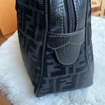 Fendi Zucchino Tote Handbag Canvas Leather Black Italy Authentic 0022-29900 Photo 12