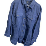 Eddie Bauer Womens Blanket Shirt Jacket Blue Large Photo 0