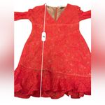 Stylestalker RTR Ari Red Lace V Neck Half Sleeve Sheath Mini Dress Sz M Photo 11