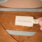 Dreamers  Nordstrom v neck exposed seam‎ sweater brown orange size medium Photo 2