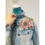 Johnny Was  Desi Floral Embroidered Denim Jean Jacket Boho Size Small Photo 7