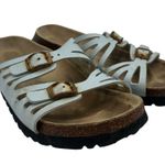 Birkenstock s Betula Granada Pastel Blue Cork Leather Sandals Rust Buckle 6 Photo 7