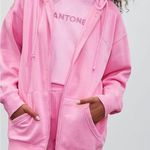 Oversized Pink Zip Up Sweater Photo 0