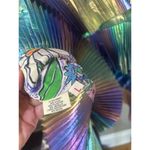 Celia B Acke Metalic Pleated Mini Dress Multi Womens Size Large Blue Photo 9