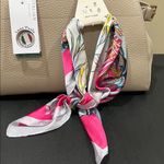 Anna Paola | Italian Leather Satchel w/ Crossbody & Scarf Tan Photo 12