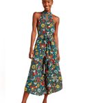 Anthropologie Geneva Halter Wide Leg Floral Jumpsuit Green Size XS Photo 12