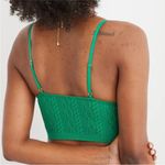 Aerie NWT Green Size Medium Longline Cable Lace Bralette Photo 5