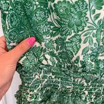 Olivaceous Floral Ruffle Green Dress Photo 2