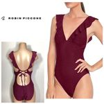 Robin Piccone New.  plum ruffle one piece. Size 14. Retails $168 Photo 13