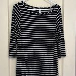 Black and white striped long wide neck women’s shirt Photo 3