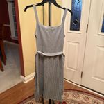 Old Navy Soft Sweater Sheath Dress Shoulder Strap Ribbed Top Pleated Skirt MEDIUM NWT Photo 4