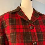 Liz Sport  Red Brown Equestrian Plaid Lined Wool Blend Riding Jacket Blazer 4 S Photo 1