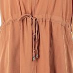 Haute Monde Cinch Tie Waist Shirt Dress M 3/4 Sleeve Easy Casual Flowy Clay Photo 2