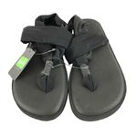 Santiro Womens Sling Sandals Thong Fabric Wrap Cushion Black Comfort 36 US 5 Photo 1