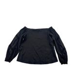 White House | Black Market  Black Off Shoulder Long Sleeve Crochet‎ Trim Top Medium Photo 3