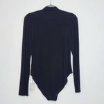 Mango Pop Black Long Sleeve Turtleneck Bodysuit NWT Size Large Black Bodysuit Photo 3