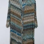 New  Travelers Mirrored‎ Chevron Tie-Front Duster Size Medium Chico's 1 Photo 2