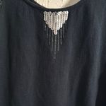 Free People Black and Silver Embellished Crop Tank Top Photo 6