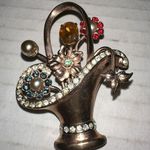 Sterling Silver 925 Flower Basket Brooch 21.9 Grams Pat Pend Photo 1