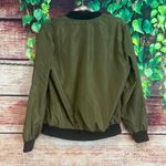 Zeagoo  Full Zip Bomber Jacket Unisex Small Y2K Streetwear Green Orange Rust Photo 6
