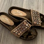 Donald J Pliner Fifi Brown Velvet Bedazzled Platform Slide Women’s Size 9.5 Photo 3