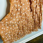 ByTiMo Women's Light Brown White Polka Dot Tie Waist Ruched Dress Size Medium Photo 9