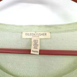 Eileen Fisher  size medium petite linen light green lightweight sweater top shirt Photo 3